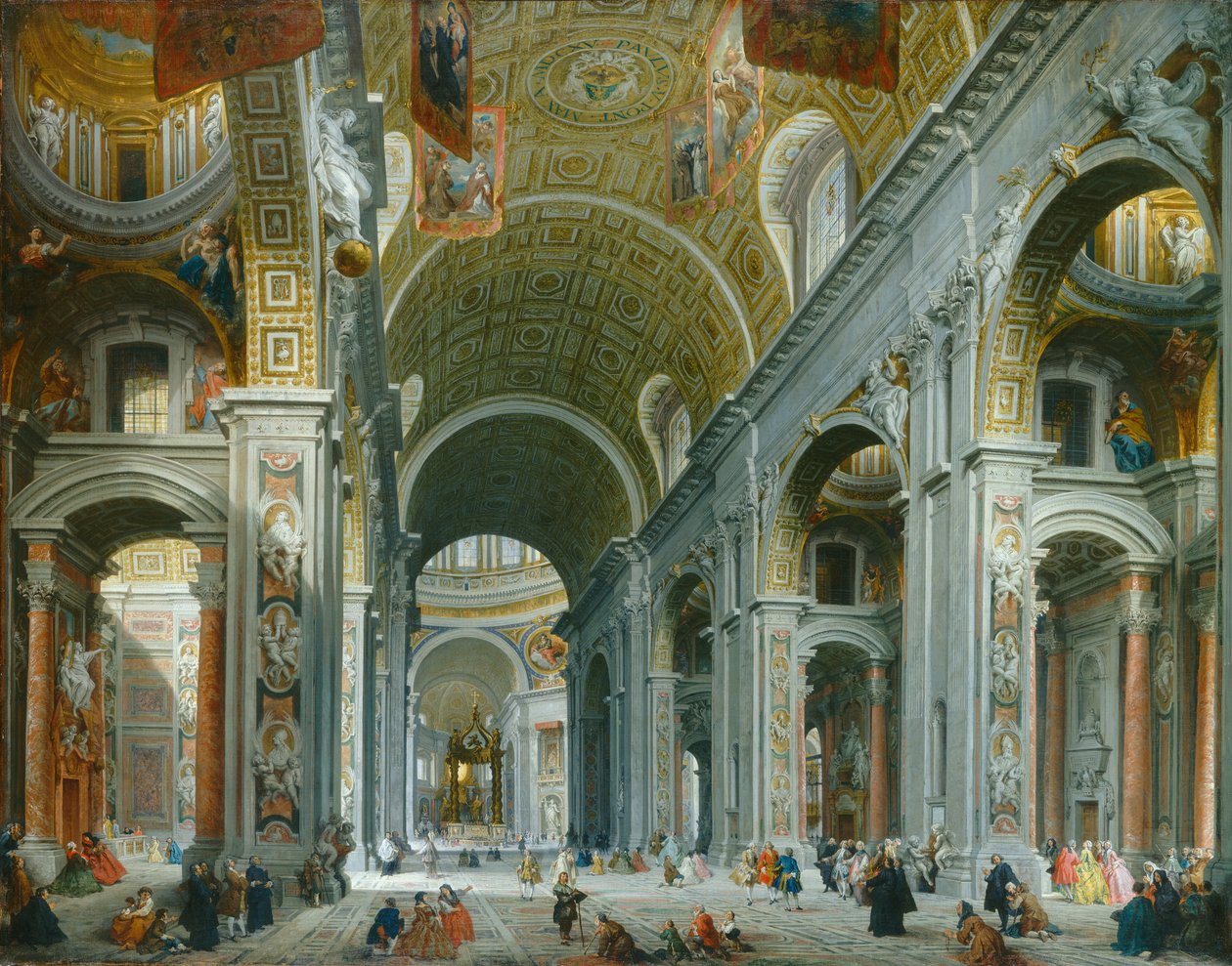 A Szent Péter-templom belseje, Róma alkotó: Giovanni Paolo Pannini