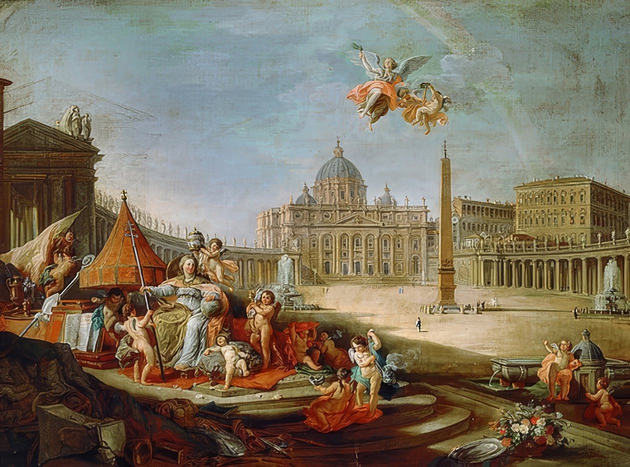 Szent Péter tér, Rom mit Triumph des Papsttums. 1757 alkotó: Giovanni Paolo Pannini