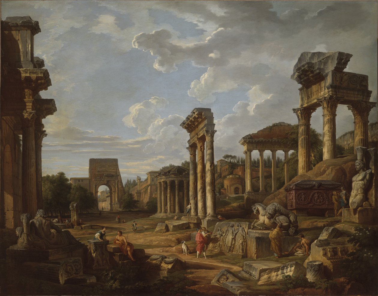 A Forum Romanum capriccioja, 1741 alkotó: Giovanni Paolo Pannini