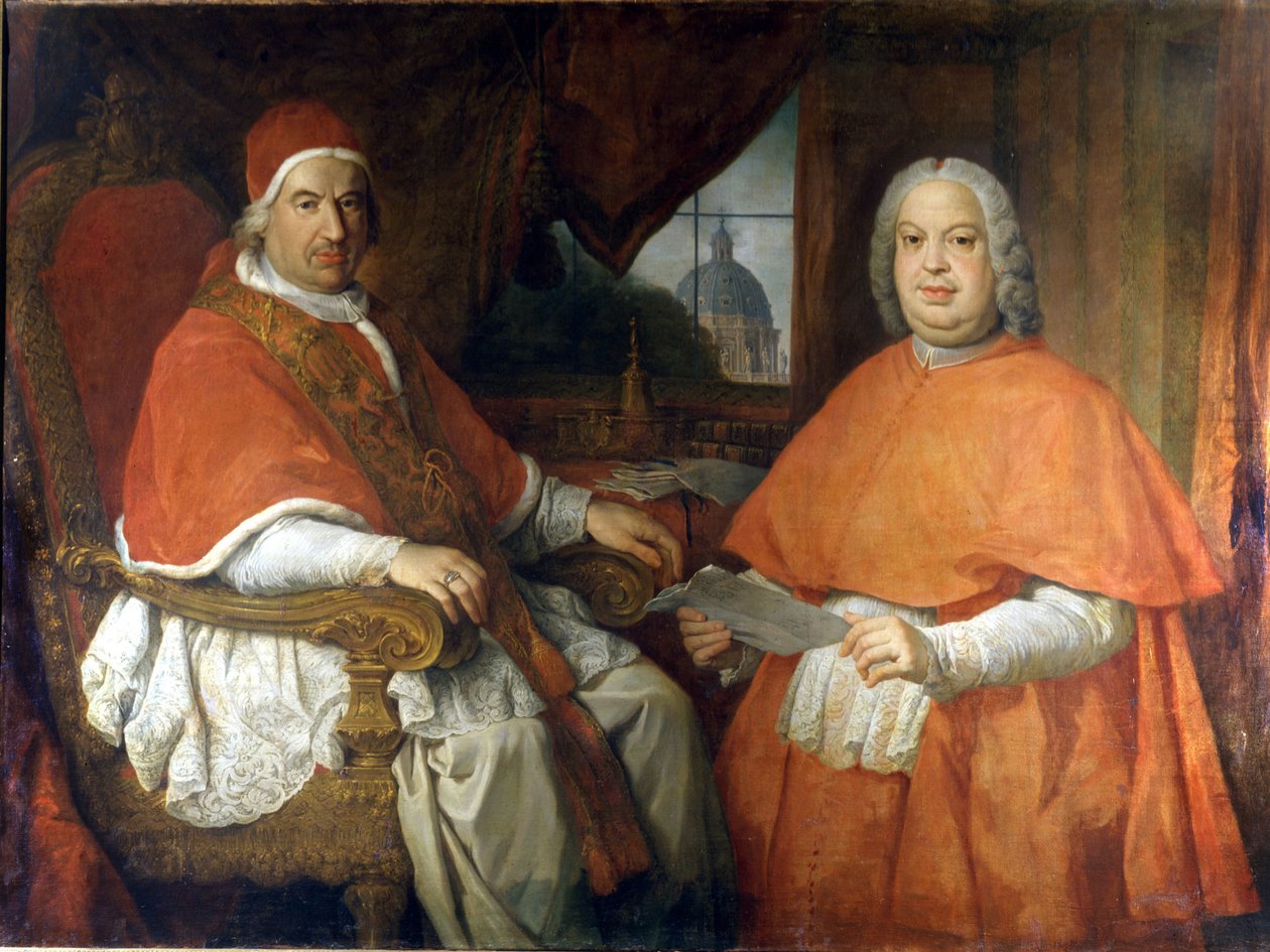 XIV. Benedek és Silvio Valenti Gonzaga (Gonzague) bíboros. Giovanni Paolo Pannini (Panini) festménye. 18. század. Róma, Római Múzeum alkotó: Giovanni Paolo Pannini