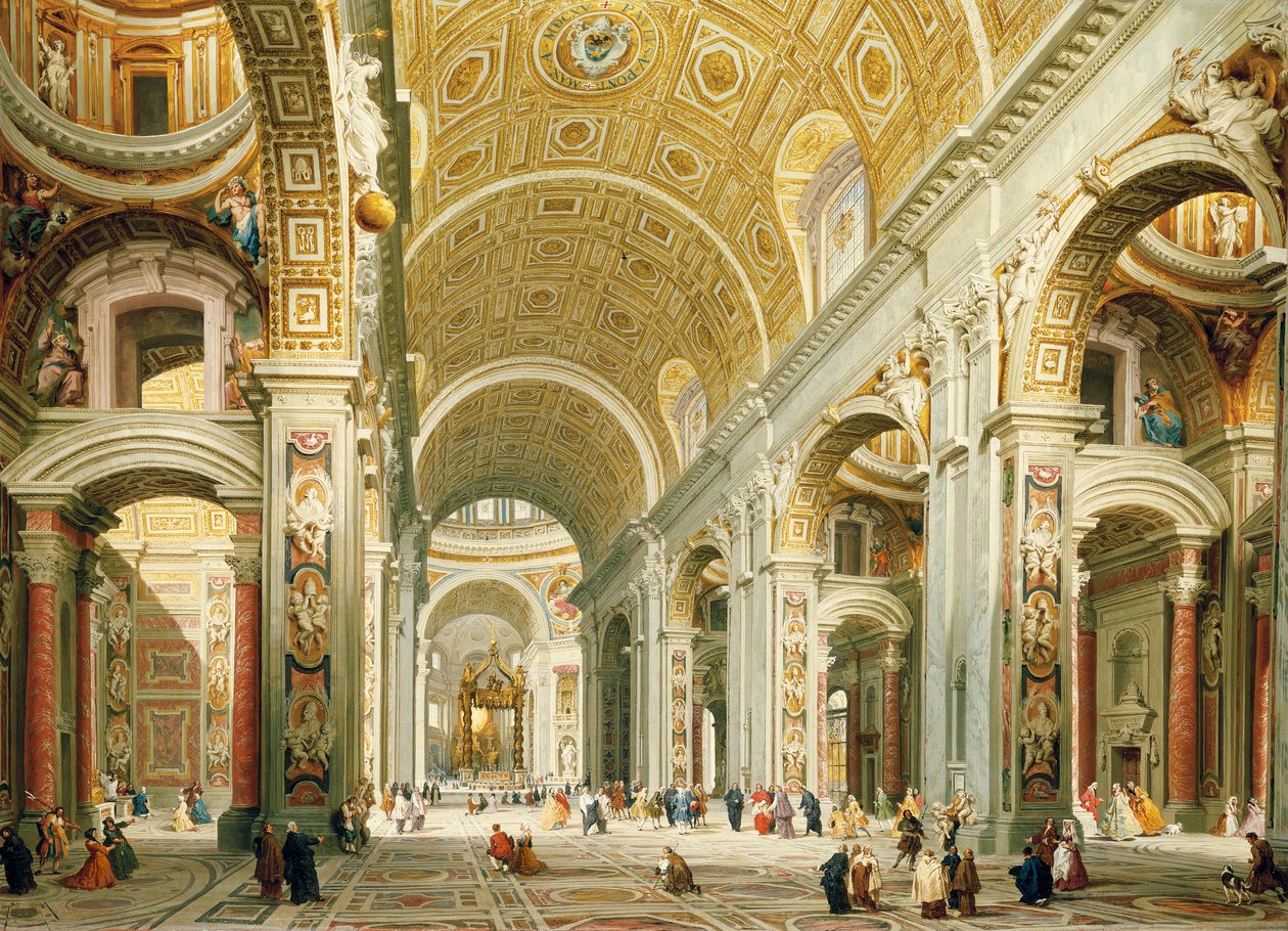 Szent Péter Róma belseje, nyugat felé nézve Szent Péter sírja felé alkotó: Giovanni Paolo Pannini
