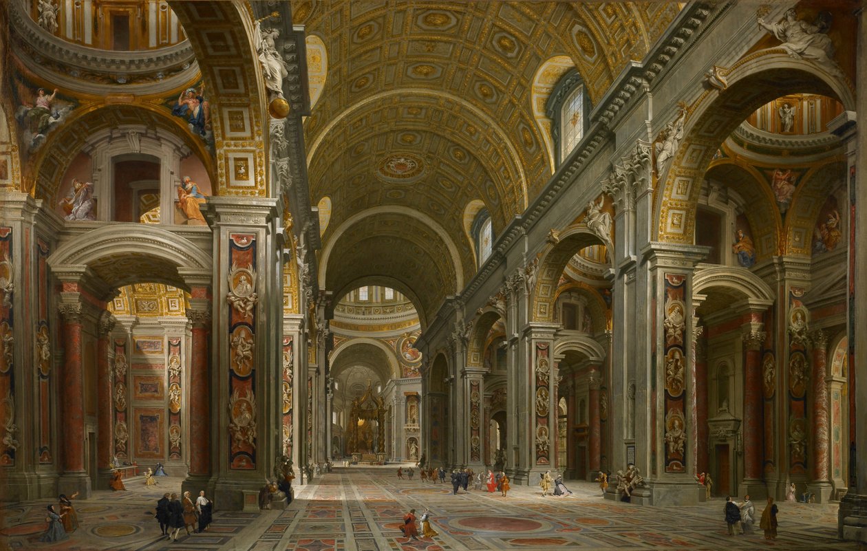 A római Szent Péter-székesegyház belseje alkotó: Giovanni Paolo Pannini or Panini
