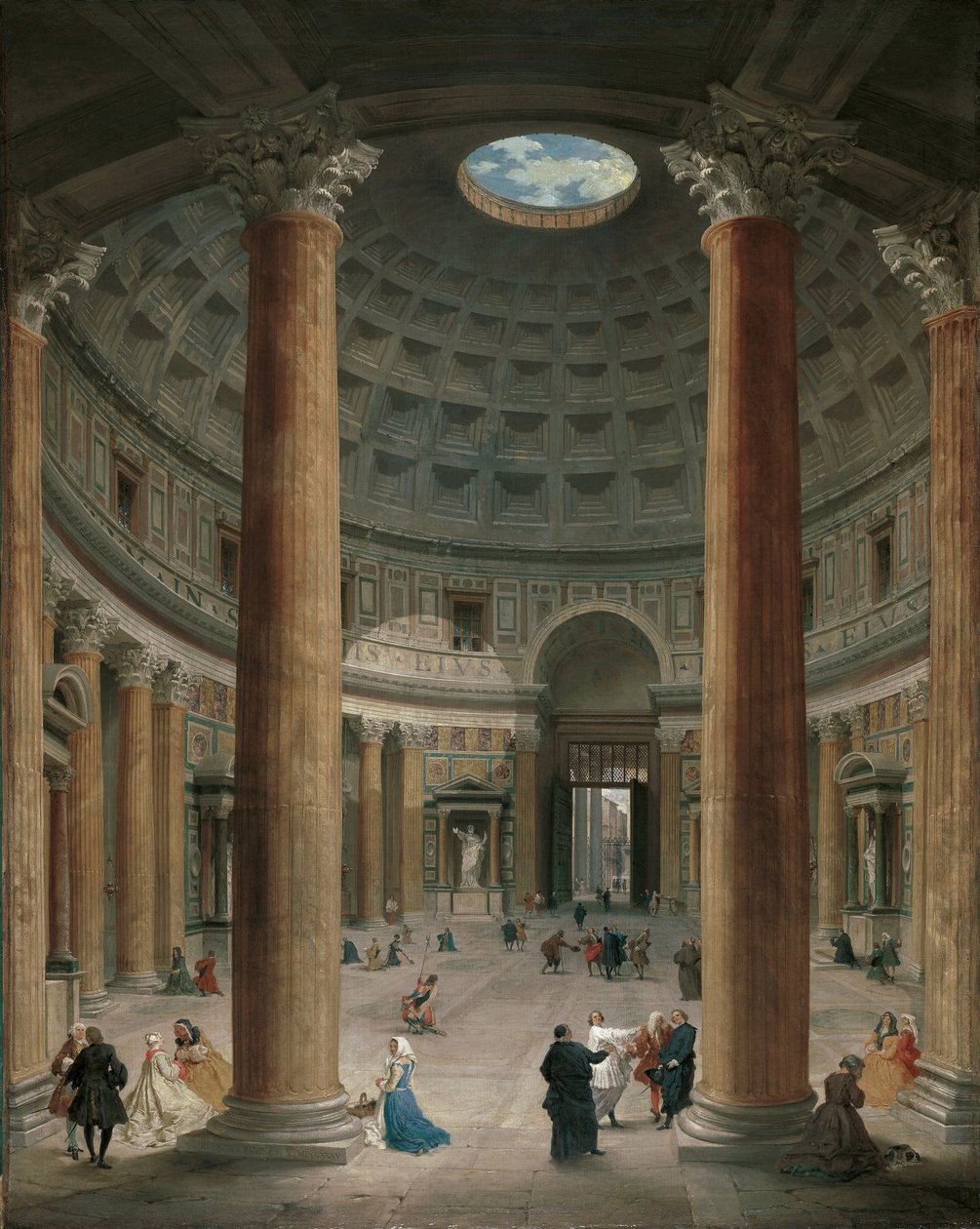 A Pantheon belseje, Róma par Panini, Giovanni Paolo (1691-1765) alkotó: Giovanni Paolo Pannini
