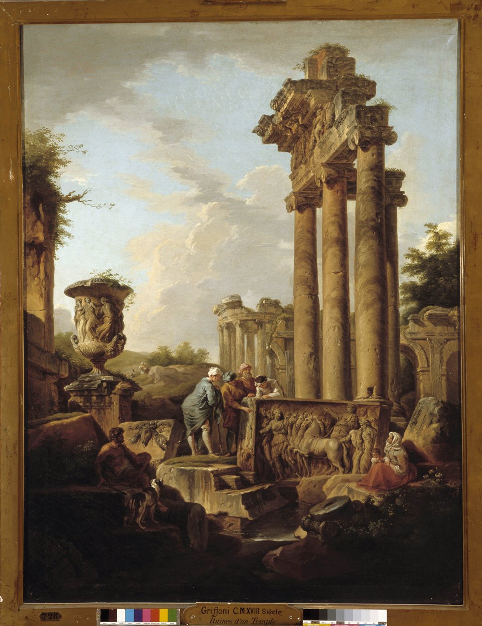 Római romok tája a Szaturnusz vagy a „régész” templomának maradványaival (olaj, vászon) alkotó: Giovanni Paolo Pannini