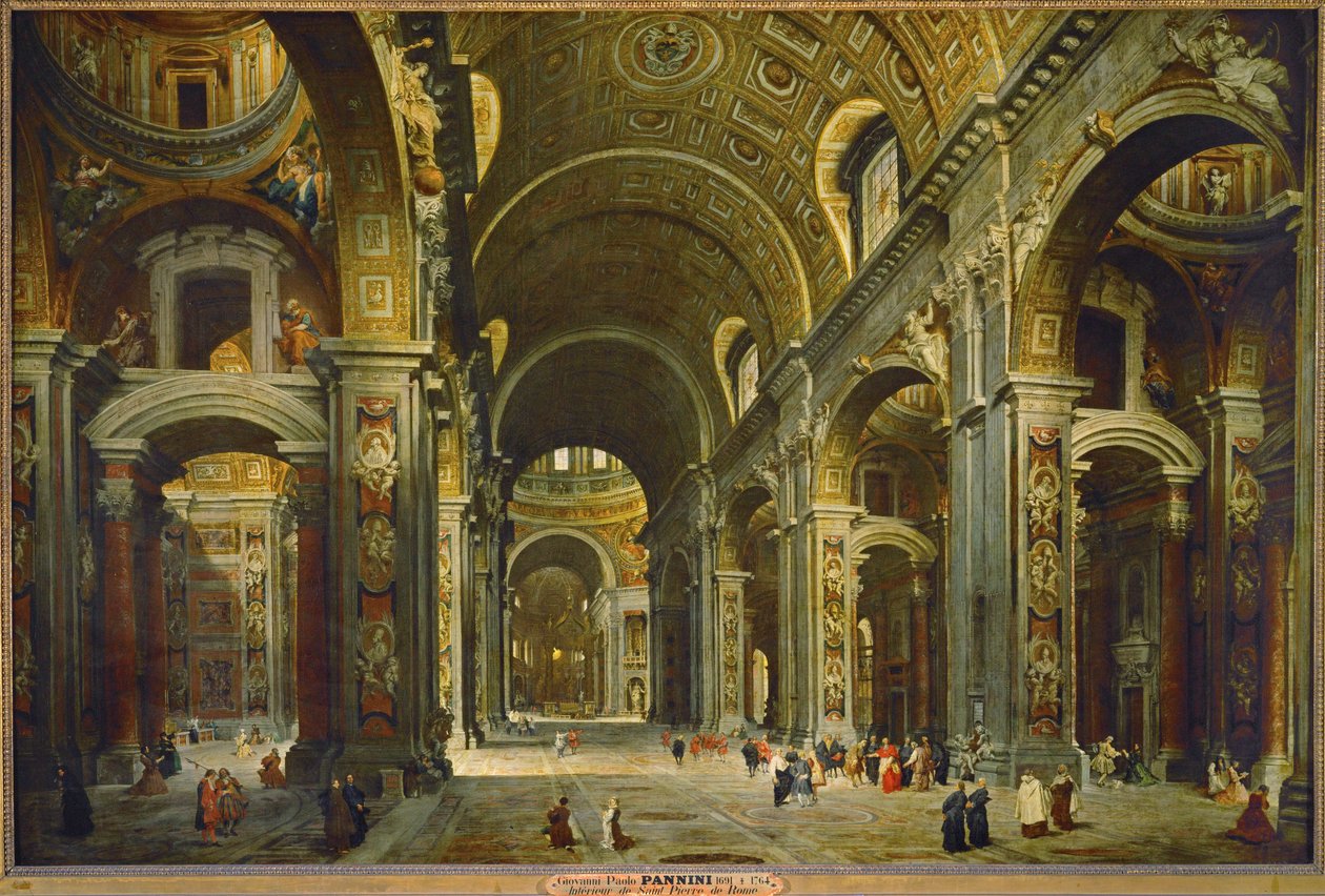 Melchior de Polignac bíboros látogatása a római Szent Péter templomban ... alkotó: Giovanni Paolo Pannini or Panini