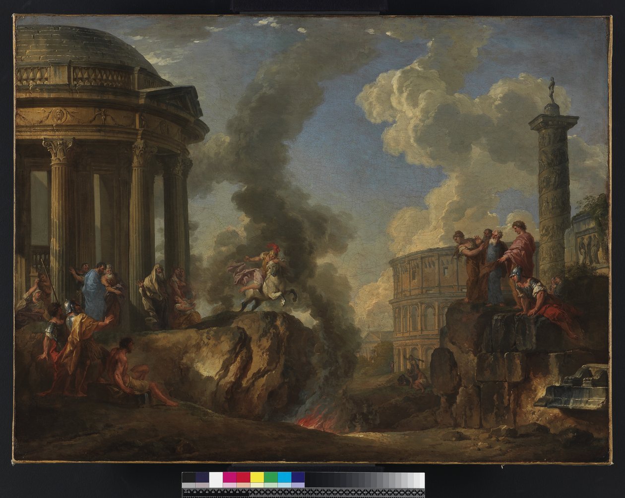 Marcus Curtius ugrás az öbölbe, 1730 körül alkotó: Giovanni Paolo Pannini