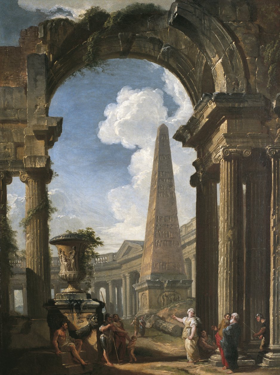 Templomromok Szibillával, 1719 körül (olaj, vászon) alkotó: Giovanni Paolo Pannini