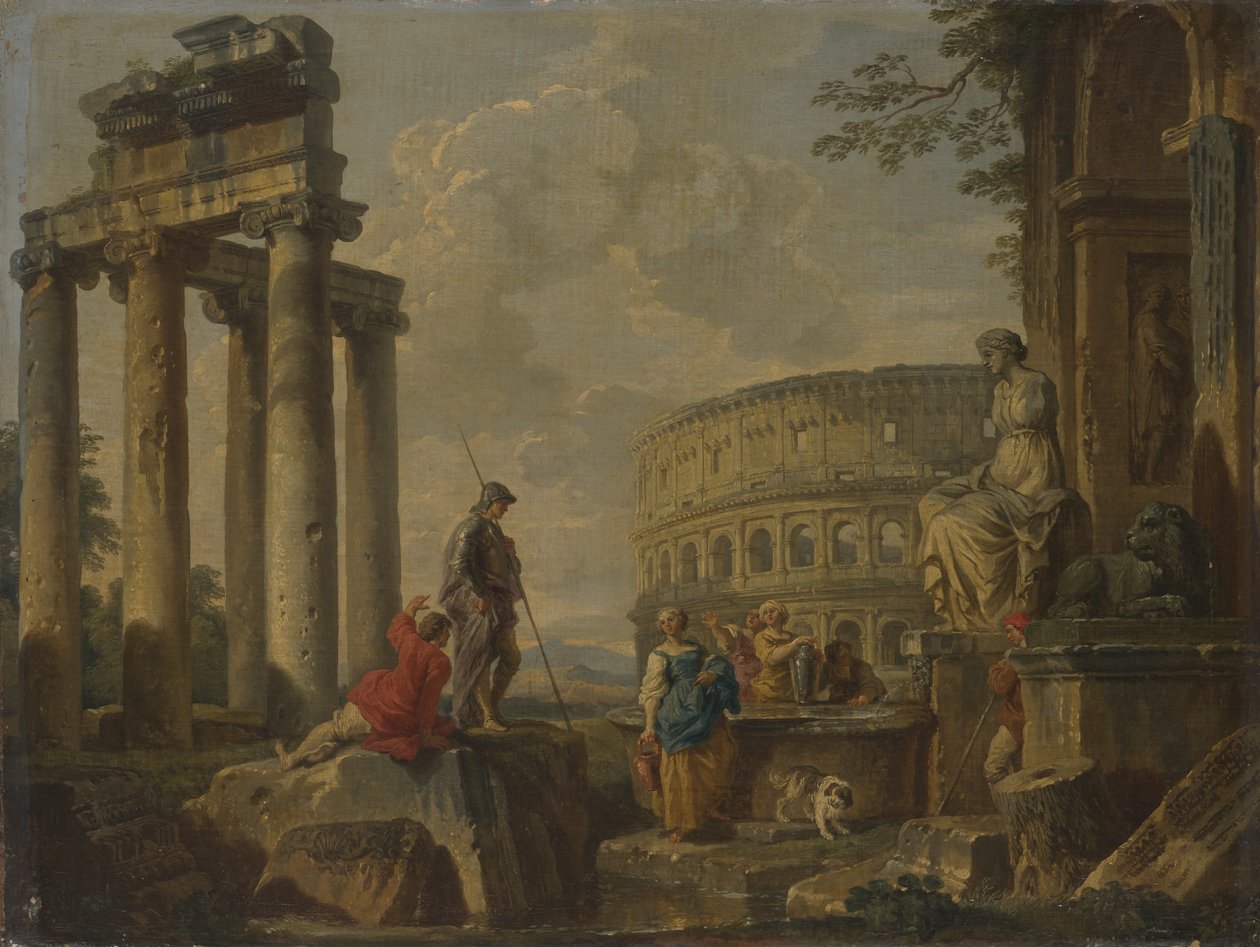 A Colosseum a római romok között, 1730 körül alkotó: Giovanni Paolo Pannini
