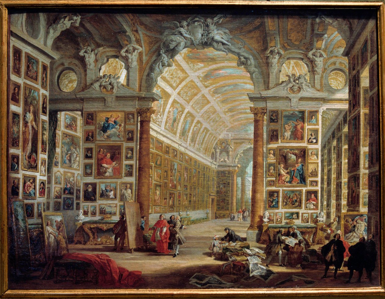 Silvio Valenti Gonzaga (vagy Gonzague) (1690-1756), XII. Kelemen bíboros galériája Giovanni Paolo Pannini (Panini) festménye (1691-1765) 18. század V. 0,48x0,64 m Marseille, Szépművészeti Múzeum alkotó: Giovanni Paolo Pannini