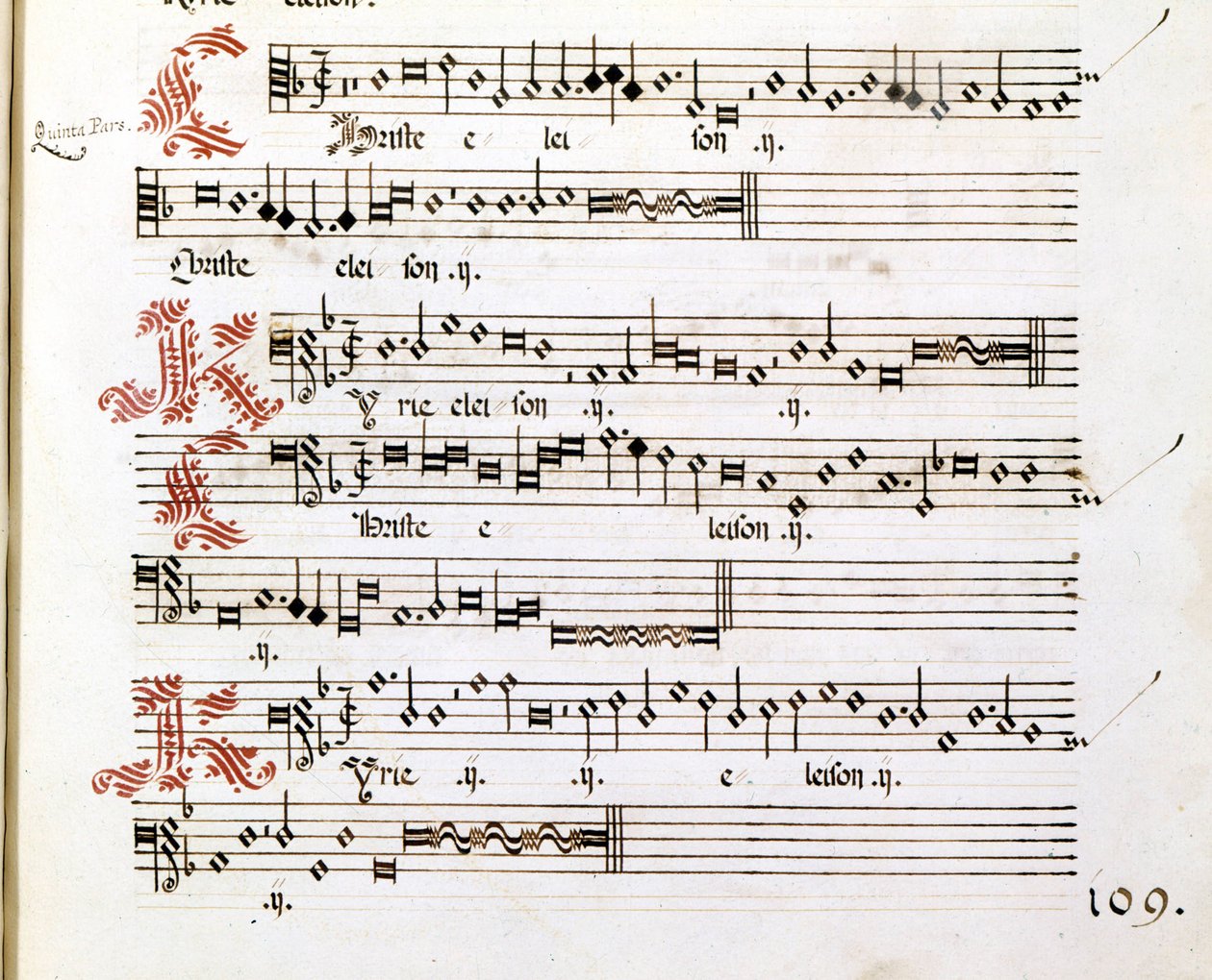 Giovanni Pierluigi da Palestrina (1525 - 1594) olasz zeneszerző Kyrie kézirata a „Mantua zűrzavaráról”. alkotó: Giovanni Pierluigi da (after) Palestrina