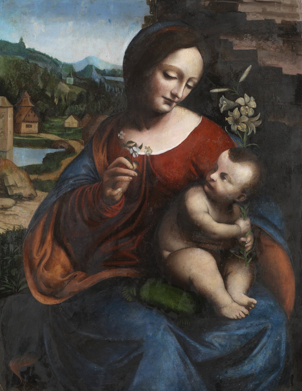 Szűz és gyermek liliommal, 1510-20 körül (olaj, panel) alkotó: Giovanni Pietro Rizzoli (attr. to) Giampietrino