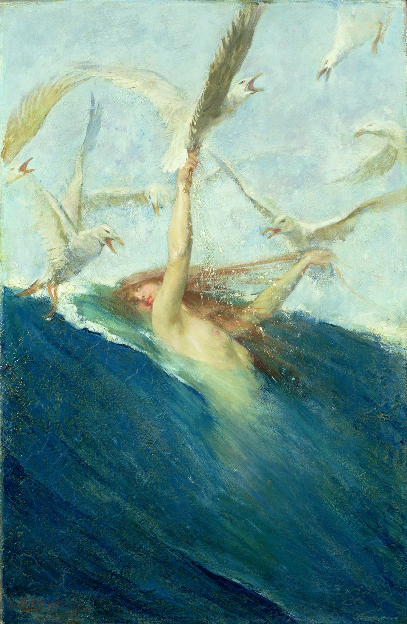 Egy sellőt, akit sirályok csapnak le alkotó: Giovanni Segantini