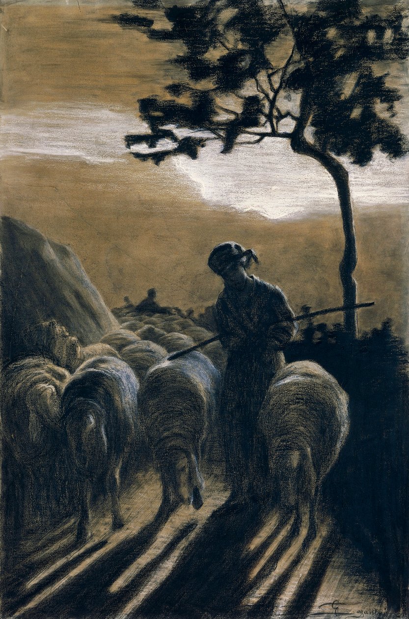 Giovanni Segantini (1858-1899) nyáj az úton alkotó: Giovanni Segantini