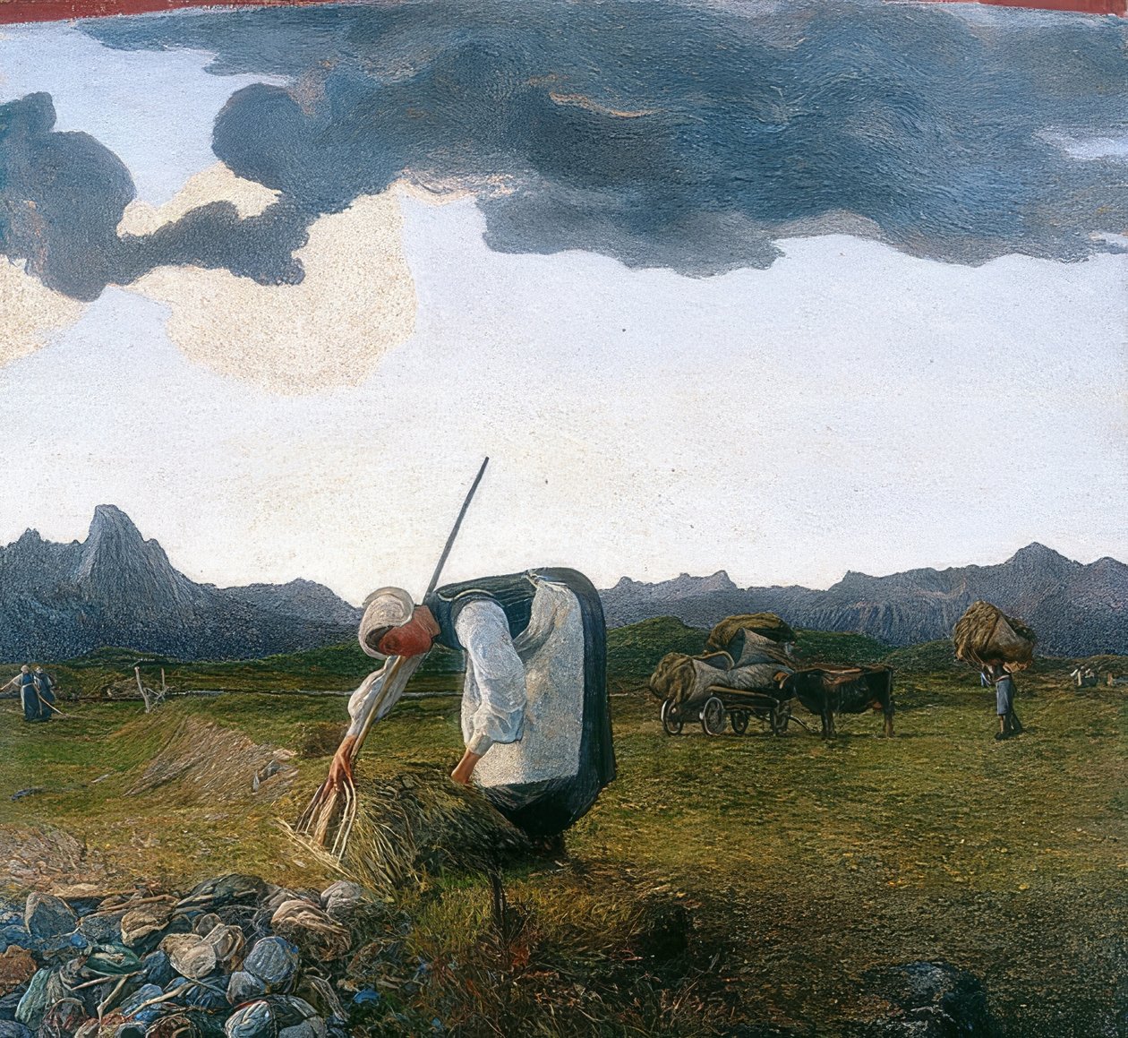 Széna kaszálása. 1889-98 alkotó: Giovanni Segantini