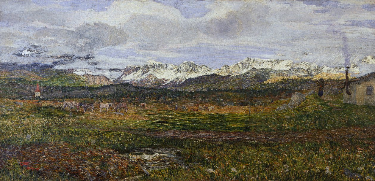 Táj Maloja-n vagy visszatérés szülővárosába alkotó: Giovanni Segantini