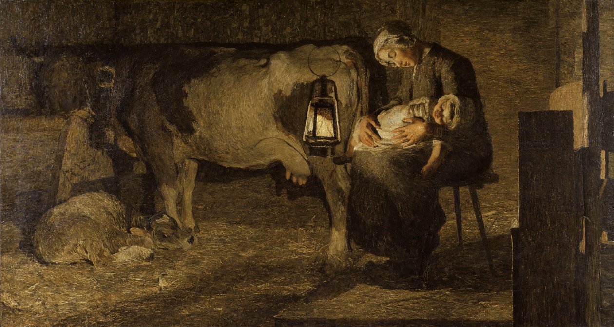 Le due madri A két anya, 1889. alkotó: Giovanni Segantini