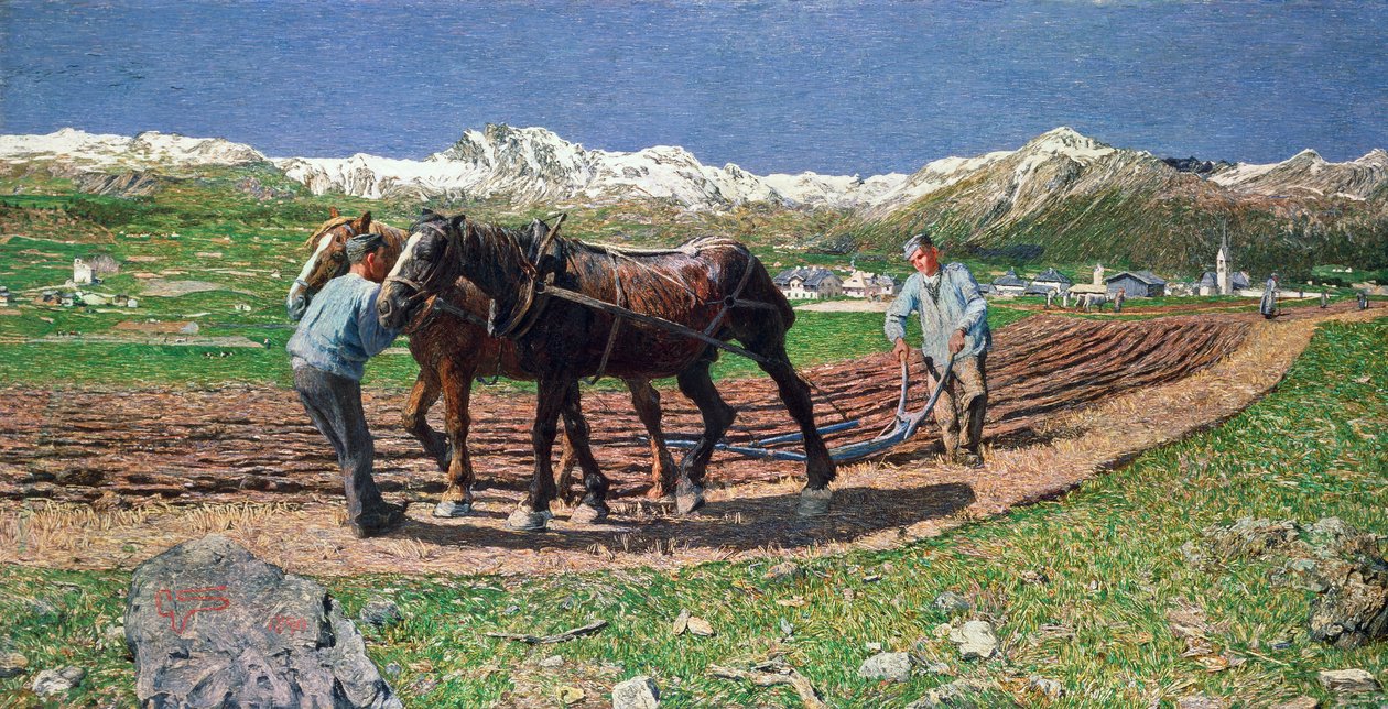 Szántás alkotó: Giovanni Segantini