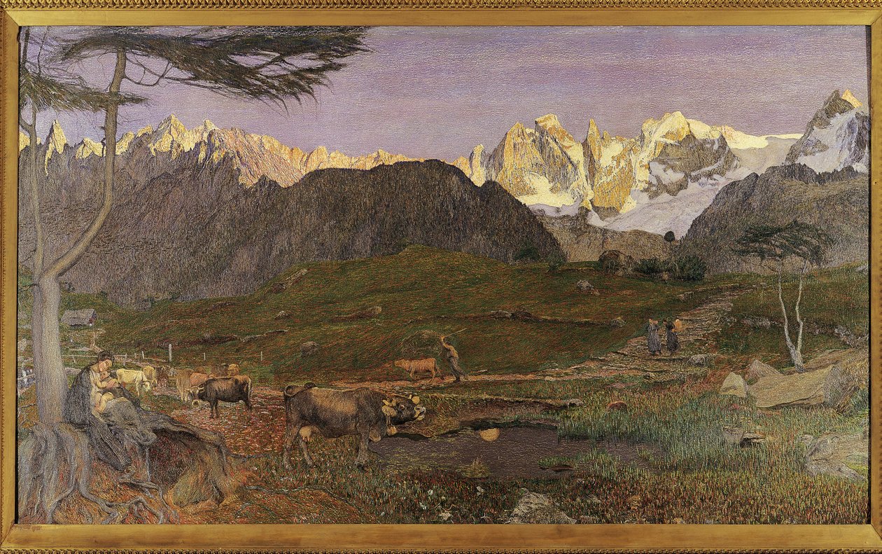 Svájc, Saint Moritz, alpesi triptichon élet alkotó: Giovanni Segantini