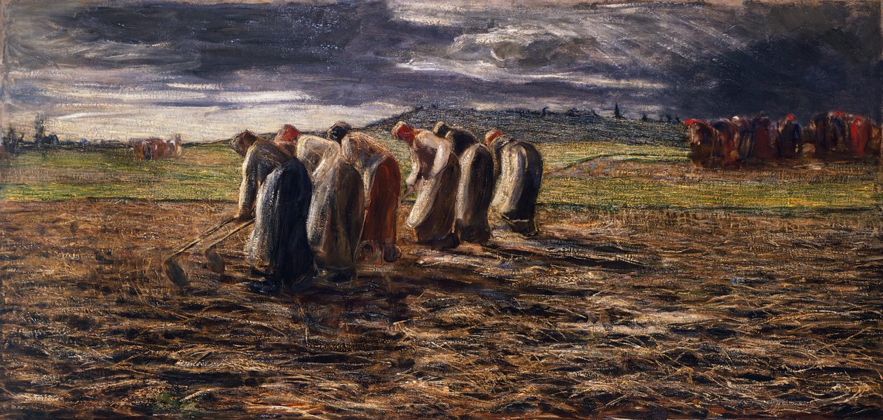 A burgonyaszüret, Giovanni Segantini (1858-1899) alkotó: Giovanni Segantini