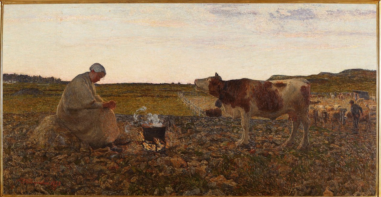 A szomorú óra (festmény alkotó: Giovanni Segantini