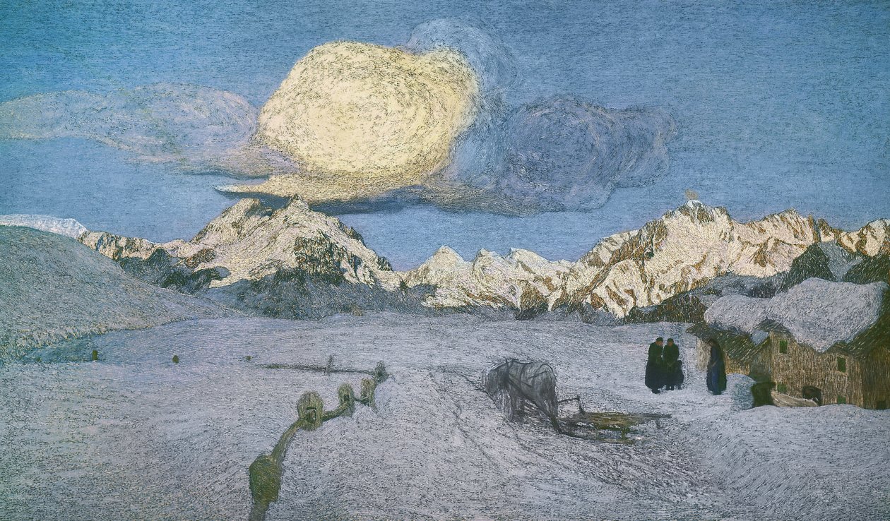 Az Alpok triptichonja, halál, 1898 körül, Giovanni Segantini (1858-1899), olaj, vászon alkotó: Giovanni Segantini