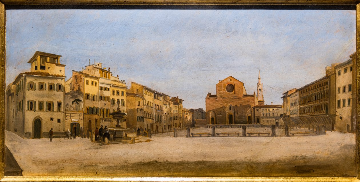 St. Croce tér Firenzében alkotó: Giovanni Signorini