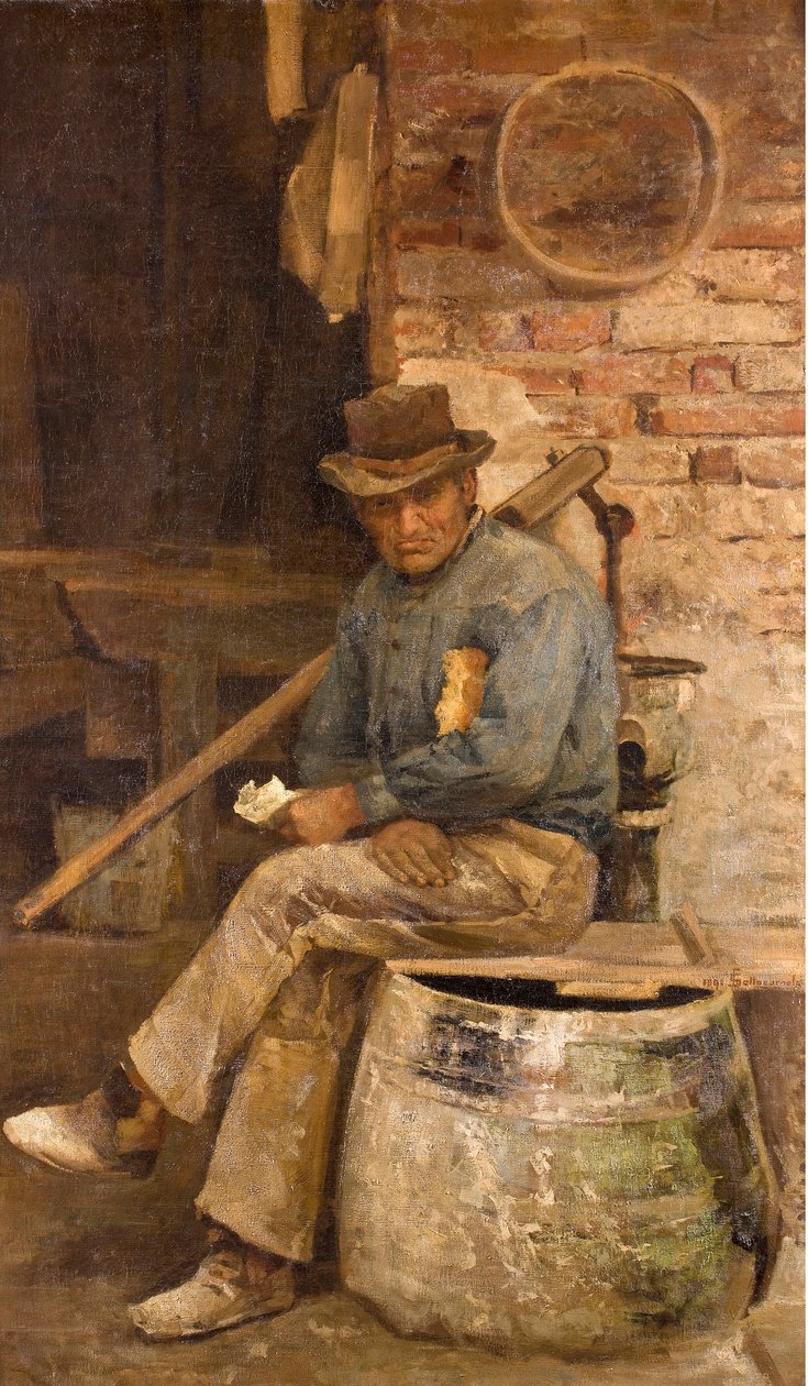 Macon portréja (Egy kőműves portréja) Giovanni Sottocornola (1855-1917) festménye 1891 Magángyűjtemény alkotó: Giovanni Sottocornola