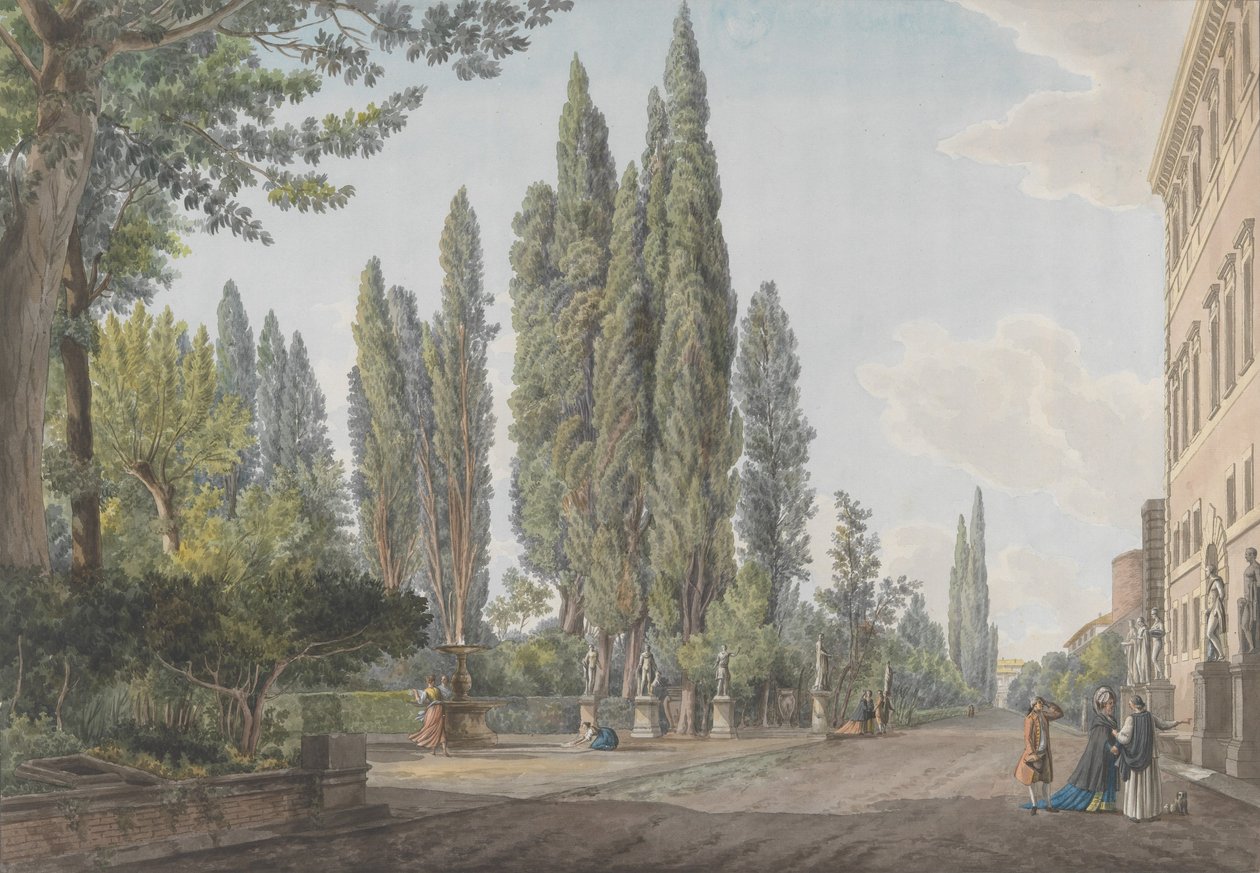 Villa Montalto Negroni, kb. 1780. Alkotók: Giovanni Volpato, Louis Ducros. alkotó: Giovanni Volpato, Louis Ducros