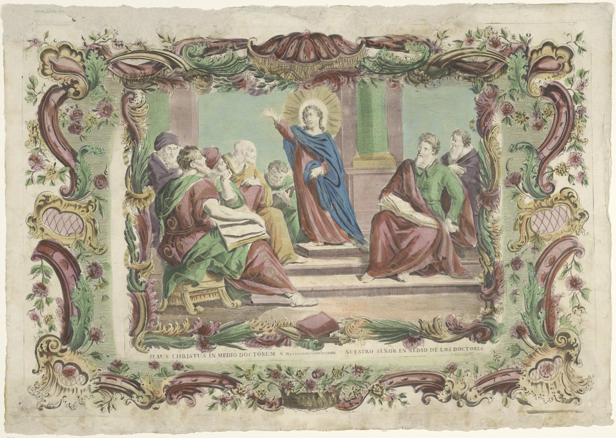 Krisztus az írástudók között a templomban Jézus Krisztus in medio doctorum / Nuestro señor en medio de los doctors (cím a tárgyon) alkotó: Giovanni Volpato (possibly)