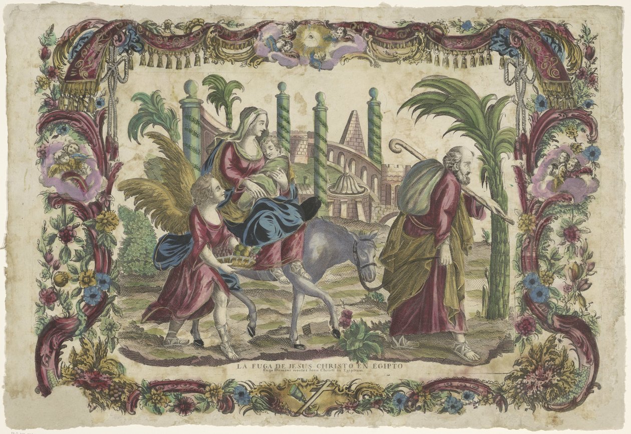 Egyiptomba tartó járaton La fuga de Jesus Christo en Egipto / Urunk Jézus Krisztus menekülése Egyiptomba (cím a tárgyon) alkotó: Giovanni Volpato (possibly)