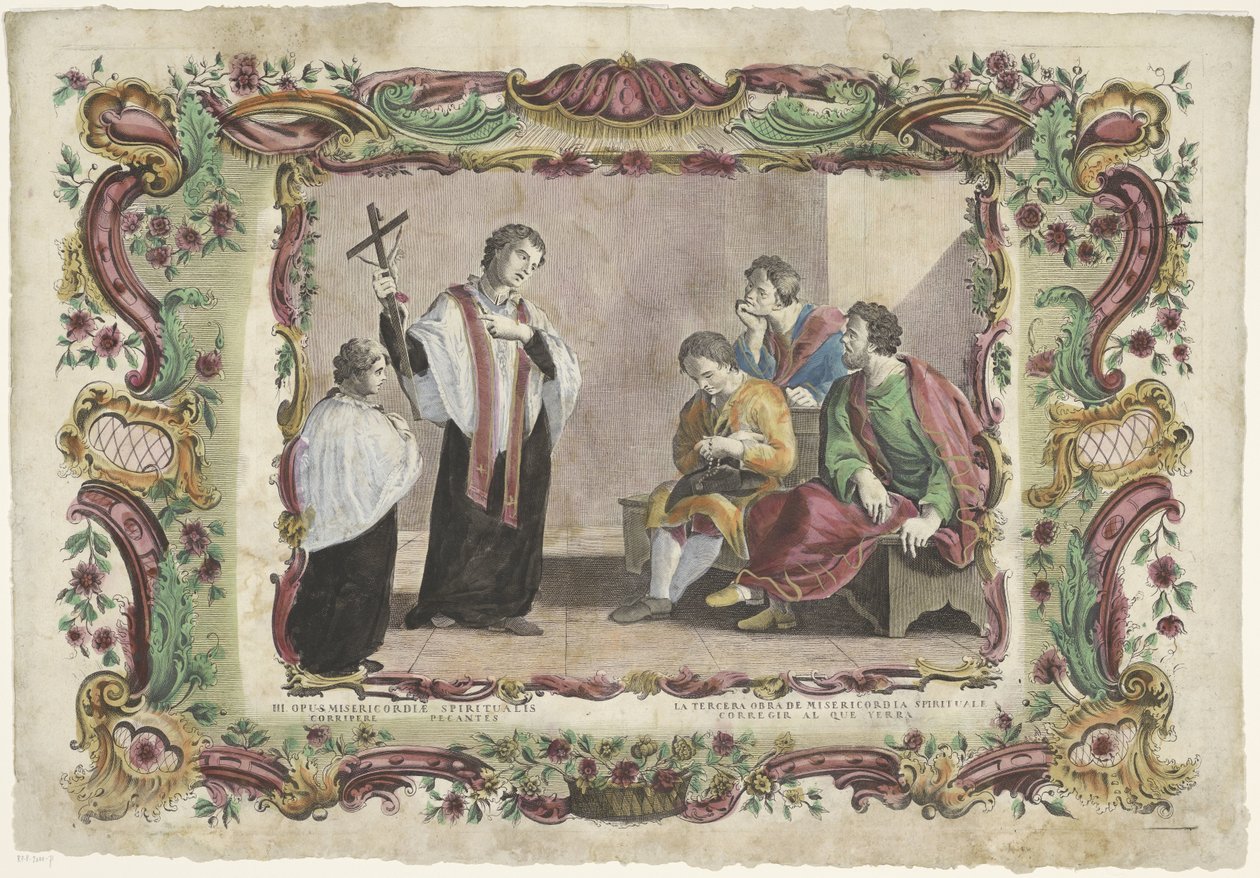 A foglyok látogatása III. Opus misericordiae spiritualis / La tercera obra de misericordia spiritual (...) (cím a tárgyon) The Spiritual Works of Mercy (sorozat címe) alkotó: Giovanni Volpato