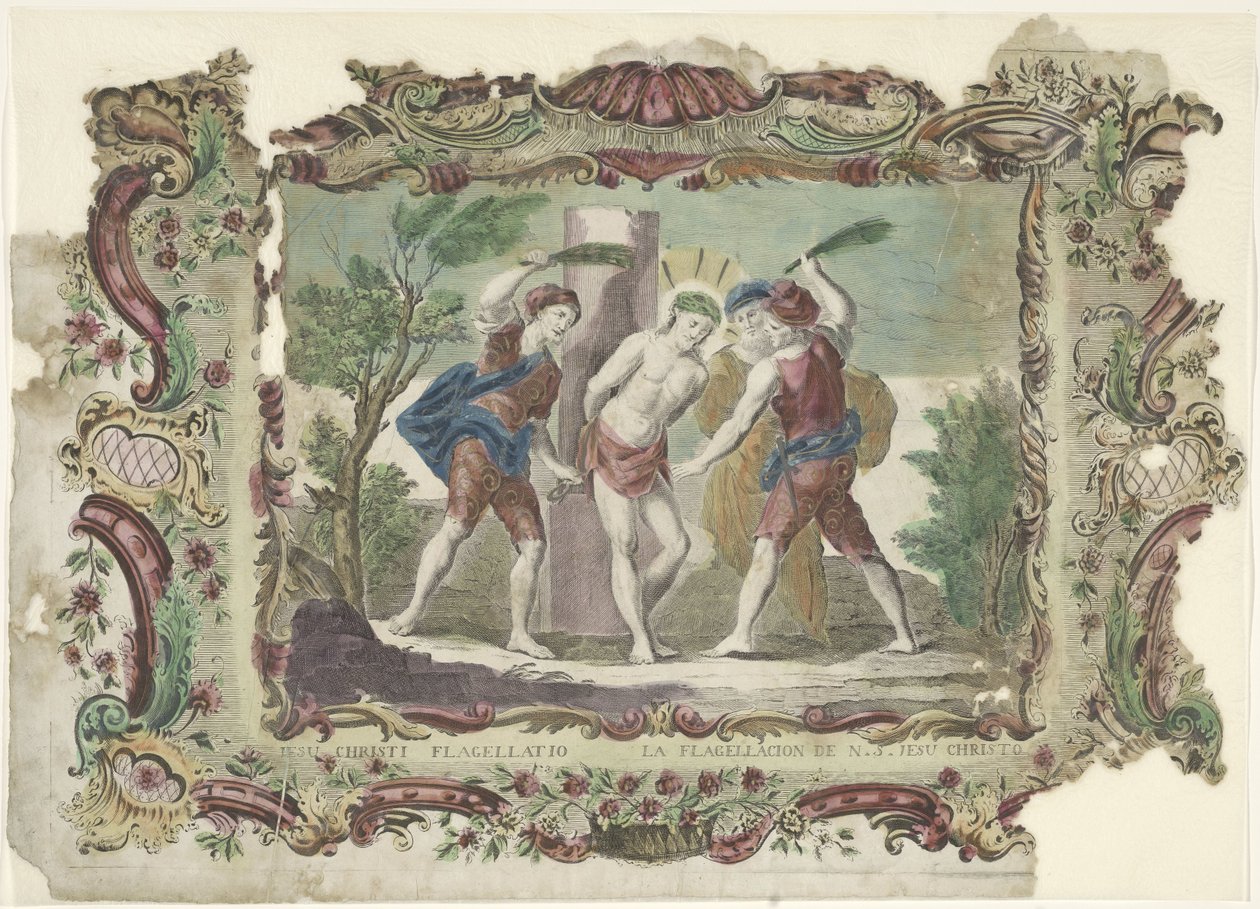 Krisztus megkorbácsolása Jesu Christi Flagellatio / La flagellacion de N.S. Jesus Christo (cím a tárgyon) alkotó: Giovanni Volpato