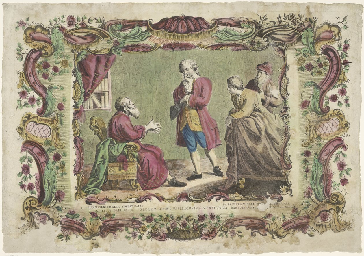 Figyelmeztetés bűnösök I. Opus misericordia spiritualis / La primera misericordia spiritual (...). (cím a tárgyon) The Spiritual Works of Mercy (sorozat címe) alkotó: Giovanni Volpato
