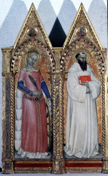SS. Alexandriai Katalin és Bernardo, részlet egy politichonról alkotó: Giovanni da Milano
