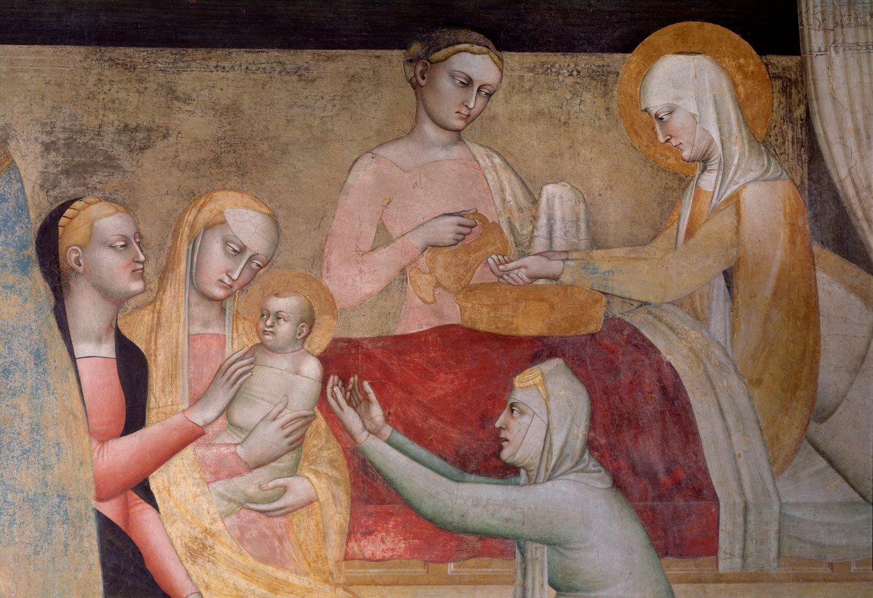 A Szűz élete: Mária születése, részlet (Freskó alkotó: Giovanni da Milano