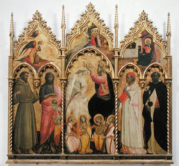 Szűz Mária megkoronázása szentekkel, 1420 körül (tempera, tábla) alkotó: Giovanni dal Ponte