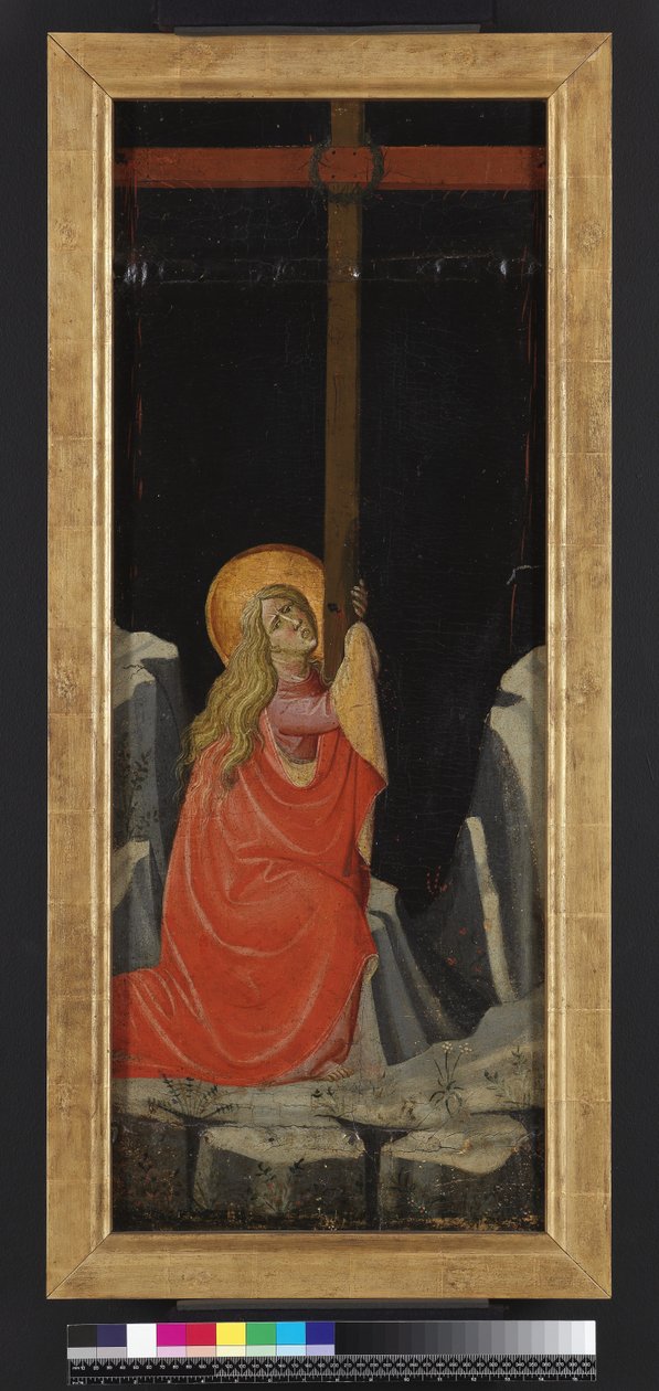 Mária Magdolna átöleli a keresztet, fordítva (tempera és arany a panelen) alkotó: Giovanni dal Ponte