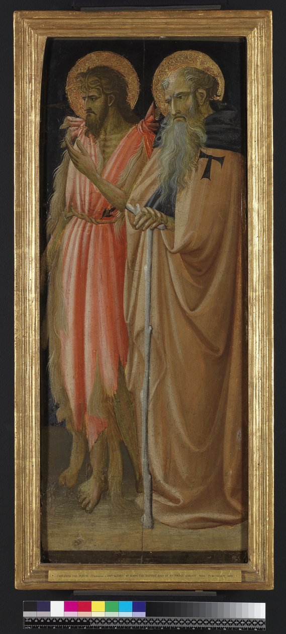 Keresztelő Szent János és Szent Antal apát (tempera és arany a panelen) alkotó: Giovanni dal Ponte
