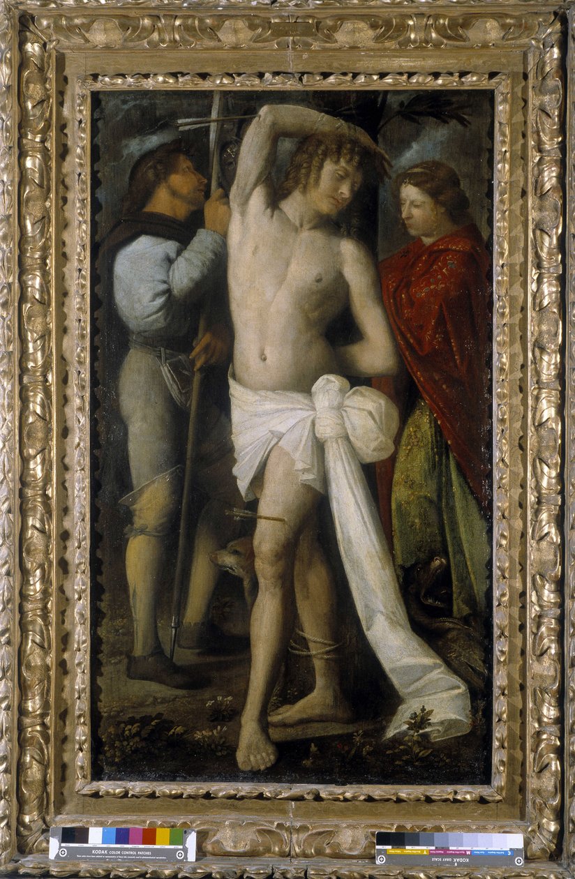 Szent Rókus, Szent Sebestyén és Szent Margarita (olaj, vászon) alkotó: Giovanni de Busi Cariani