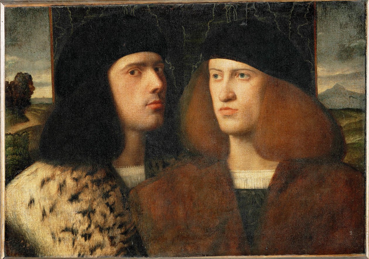 Két fiatalember, valószínűleg Giovanni és Gentile Bellini ... alkotó: Giovanni de Busi Cariani