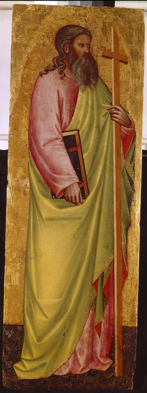 András Szent Apostol (András Szent Apostol). Giovanni Di Bartolomeo Cristiani (1367-1448) festménye, tempera fára alkotó: Giovanni di Bartolomeo Cristiani