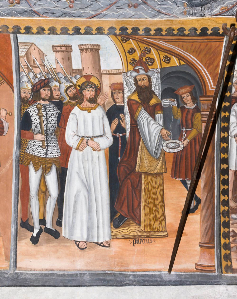 Történetek a Krisztus szenvedéséről: Pilátus elítéli Jézust és megmossa a kezét. alkotó: Giovanni di Cherasco Botoneri