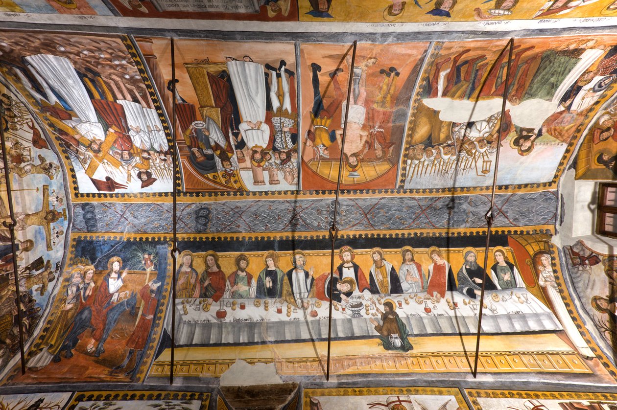 A Botoneri-kápolna boltozata Krisztus szenvedéstörténetével alkotó: Giovanni di Cherasco Botoneri