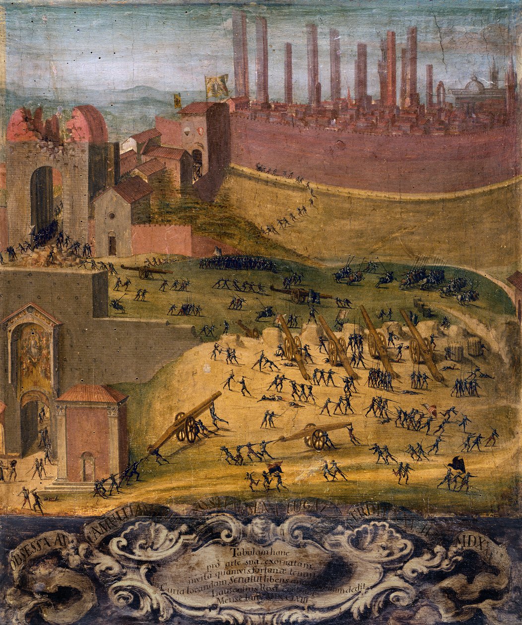 A Porta Camollia győzelme Sienában 1526-ban (tempera a panelen) alkotó: Giovanni di Lorenzo Cini