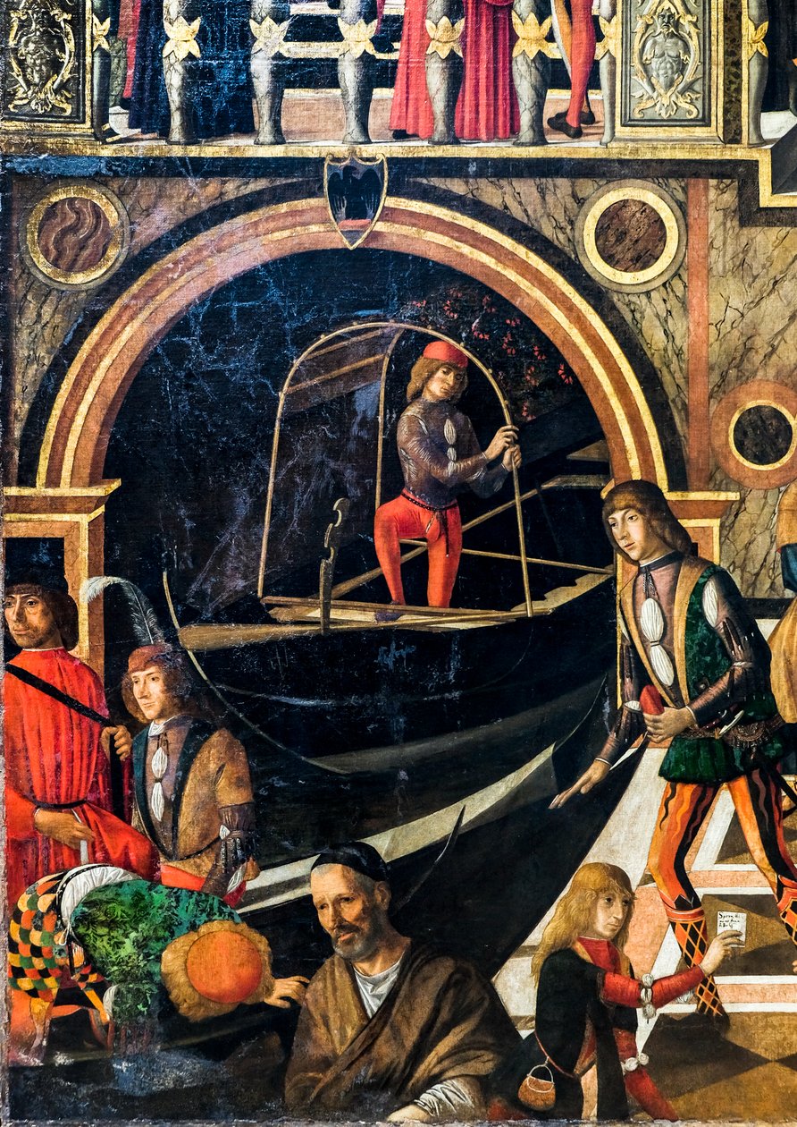 Benvegnudo da San Polo lányának csodálatos gyógyulása a kereszt ereklyéjének köszönhetően, 1502 körül (olaj, vászon) alkotó: Giovanni di Niccolo Mansueti