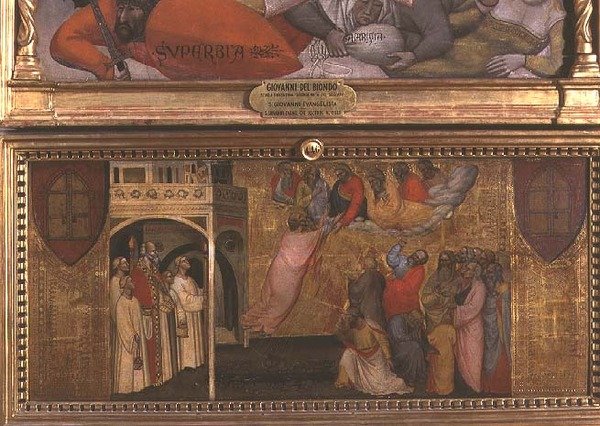 Szent János evangélista mennybemenetele (tempera, tábla) alkotó: Giovanni di Niccolo del Biondo