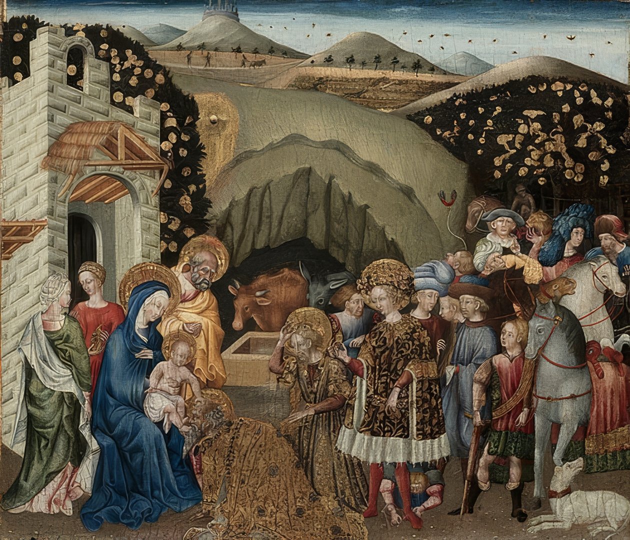 A mágusok imádása. 1440-45 alkotó: Giovanni di Paolo