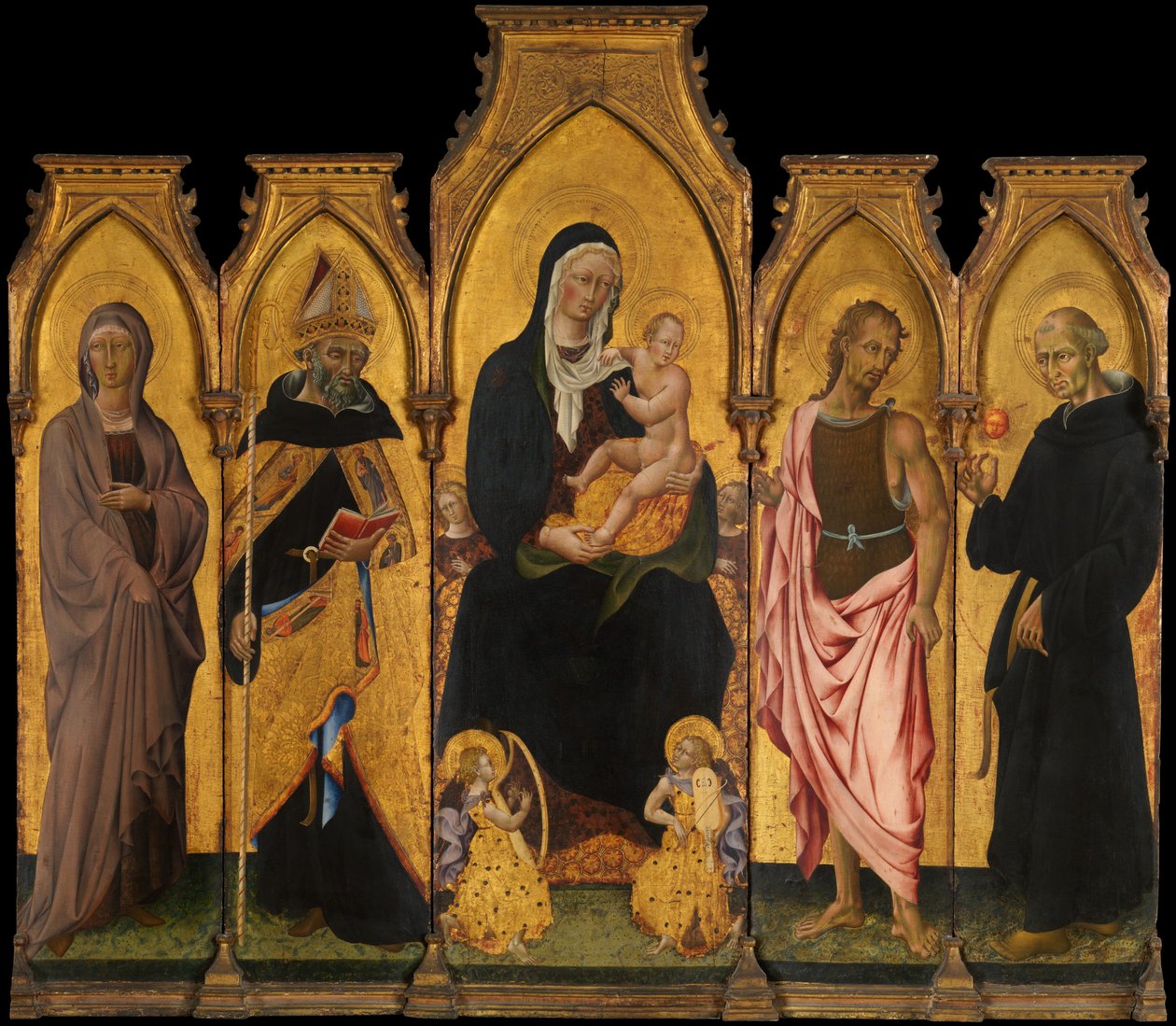 Madonna és gyermeke a szentekkel, 1454. alkotó: Giovanni di Paolo