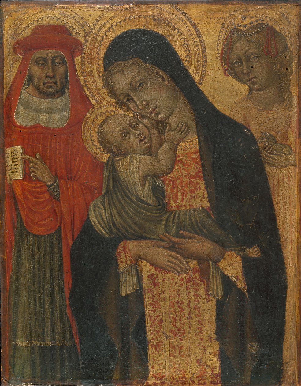 Madonna és gyermek szentekkel Jeromos és Ágnes, kb. 1465. alkotó: Giovanni di Paolo