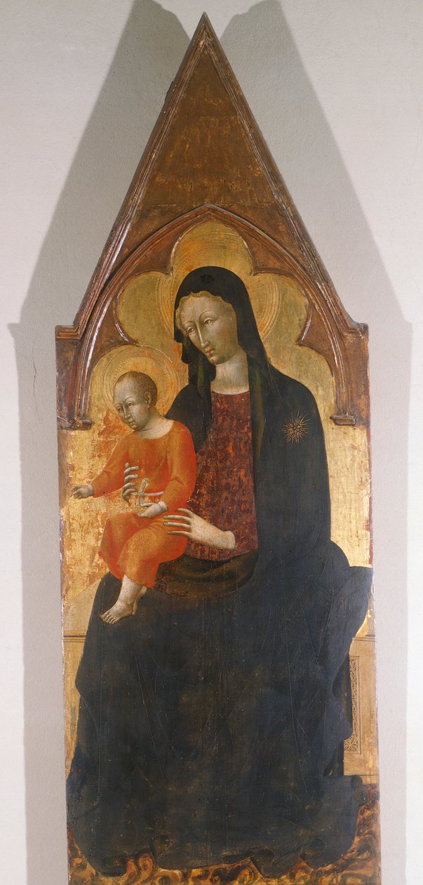 Madonna gyermekkel, Giovanni di Paolo (kb. 1403-1482) poliptichon részlete alkotó: Giovanni di Paolo